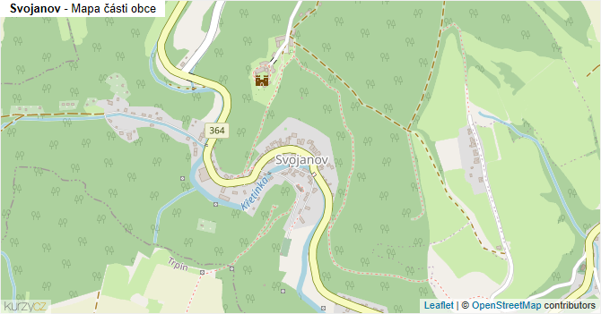Svojanov - mapa části obce