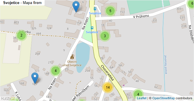 Svojetice - mapa firem