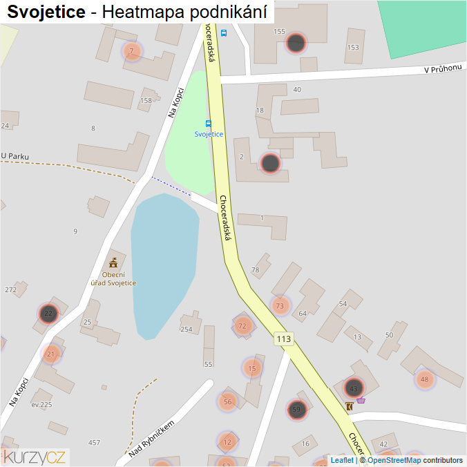 Mapa Svojetice - Firmy v obci.