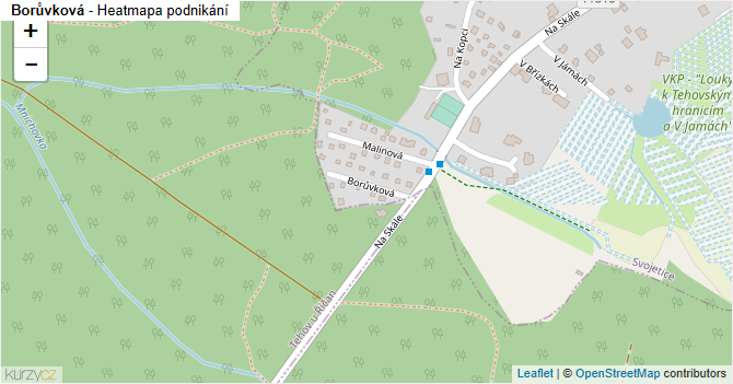 Borůvková - mapa podnikání