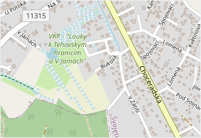 Buková v obci Svojetice - mapa ulice