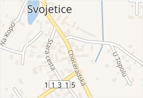 Choceradská v obci Svojetice - mapa ulice