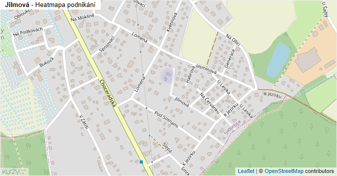 Jilmová - mapa podnikání