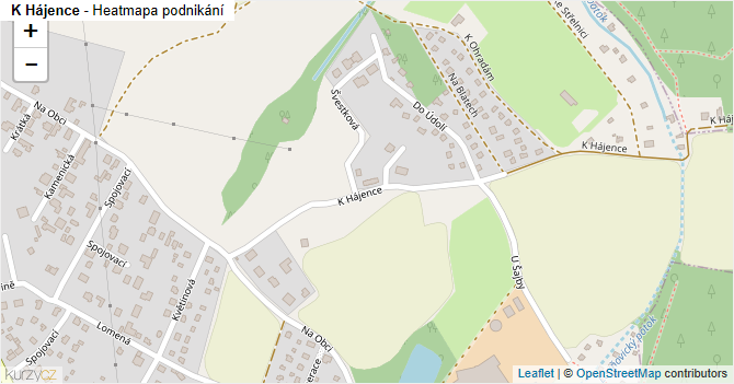 K Hájence - mapa podnikání