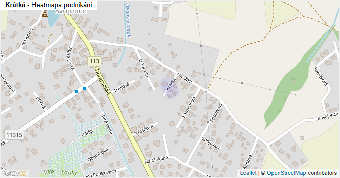 Krátká - mapa podnikání