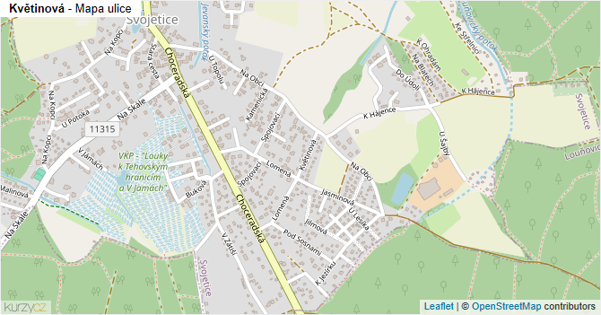Květinová - mapa ulice