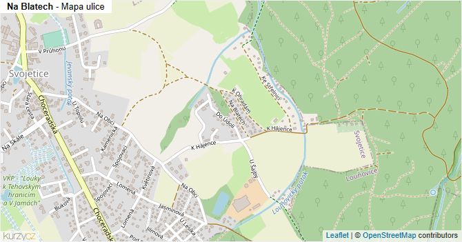 Na Blatech - mapa ulice
