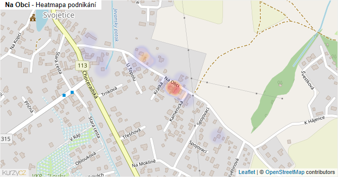 Na Obci - mapa podnikání