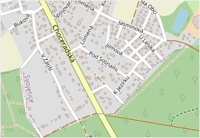 Slepá v obci Svojetice - mapa ulice