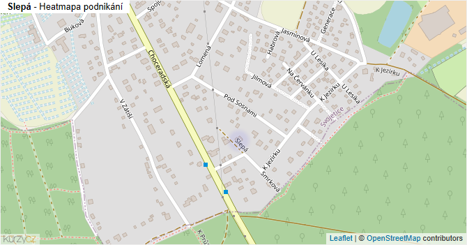 Slepá - mapa podnikání
