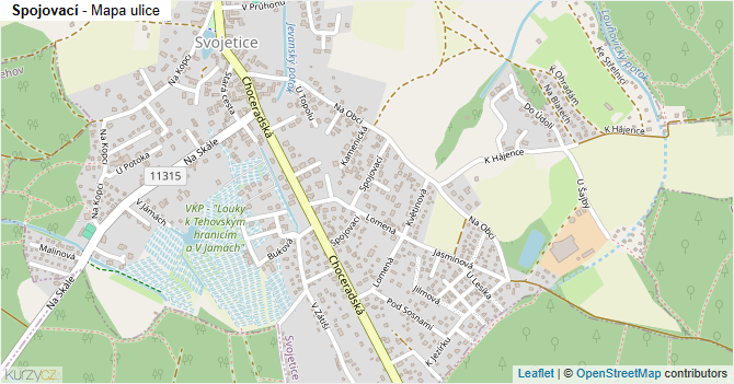 Spojovací - mapa ulice
