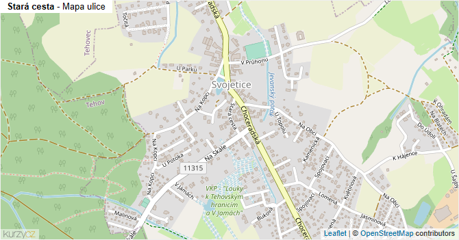 Stará cesta - mapa ulice