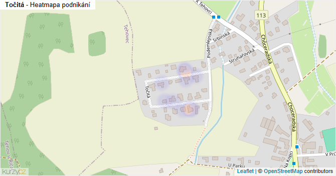 Točitá - mapa podnikání