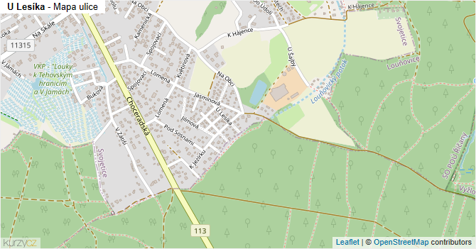 U Lesíka - mapa ulice