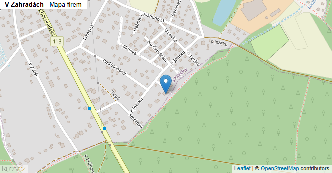 V Zahradách - mapa firem