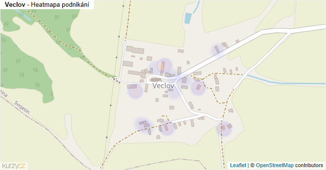 Veclov - mapa podnikání