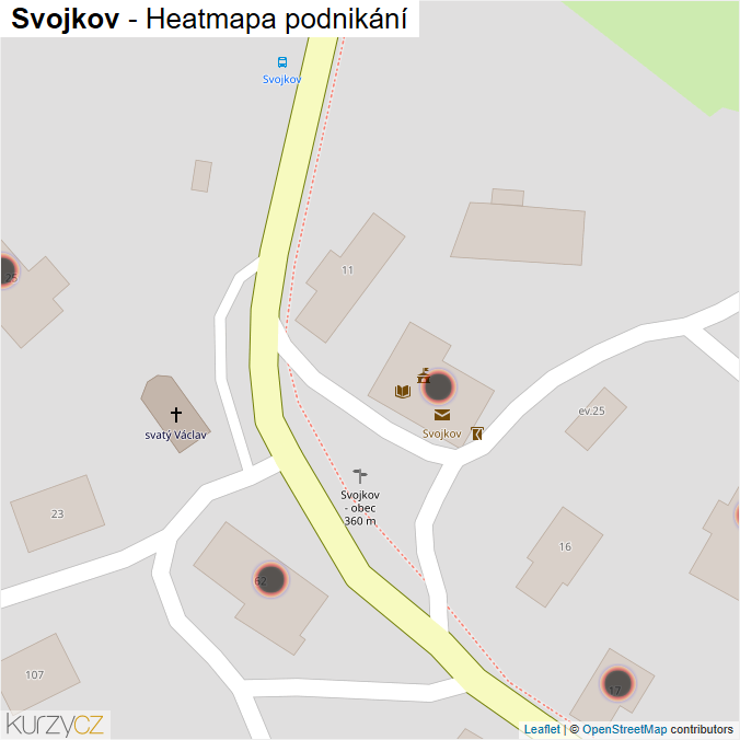 Mapa Svojkov - Firmy v obci.