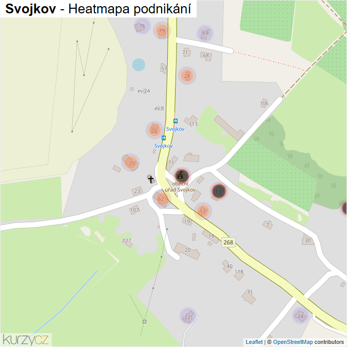 Mapa Svojkov - Firmy v části obce.
