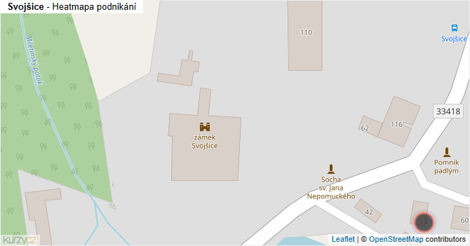 Svojšice - mapa podnikání