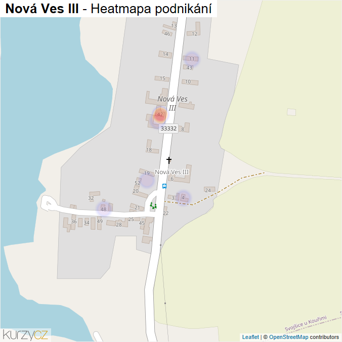 Mapa Nová Ves III - Firmy v části obce.