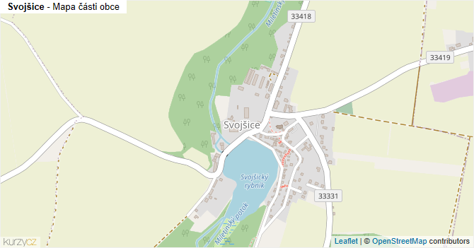 Svojšice - mapa části obce