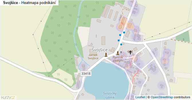 Svojšice - mapa podnikání