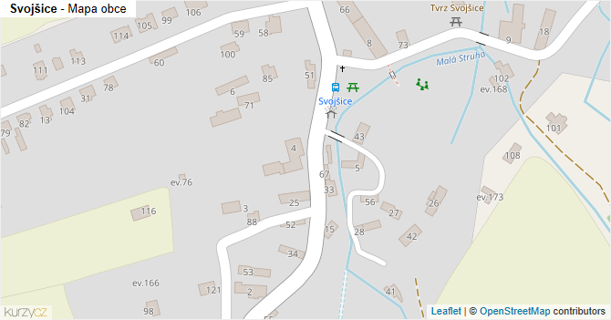 Svojšice - mapa obce