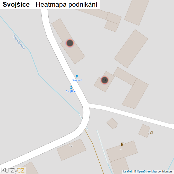 Mapa Svojšice - Firmy v obci.