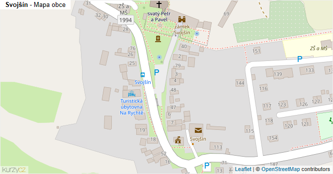Svojšín - mapa obce