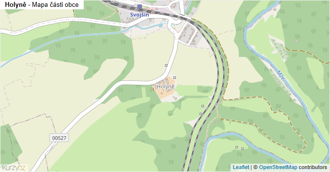 Holyně - mapa části obce