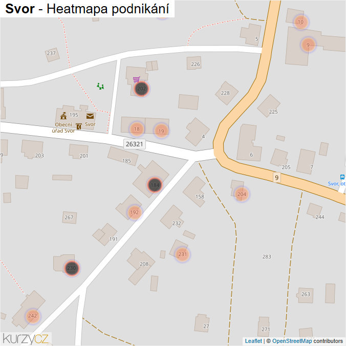 Mapa Svor - Firmy v obci.