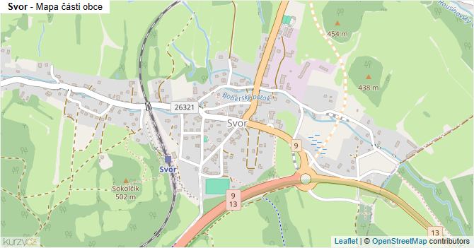 Svor - mapa části obce