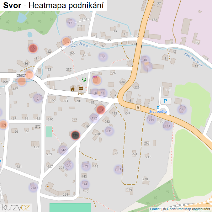 Mapa Svor - Firmy v části obce.