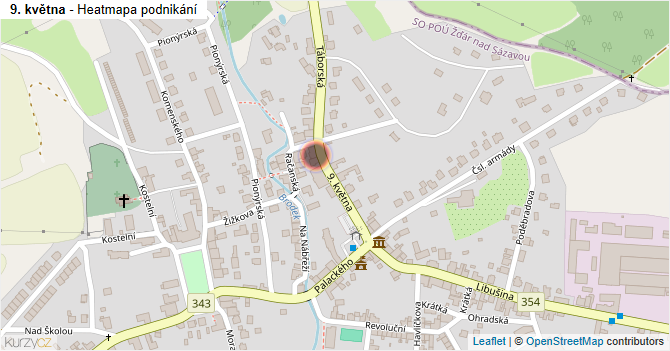 9. května - mapa podnikání