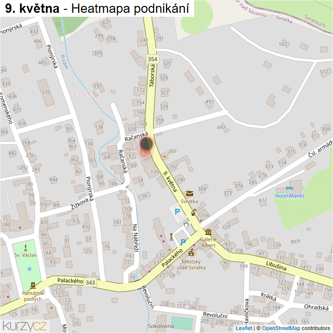 Mapa 9. května - Firmy v ulici.