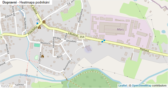 Dopravní - mapa podnikání