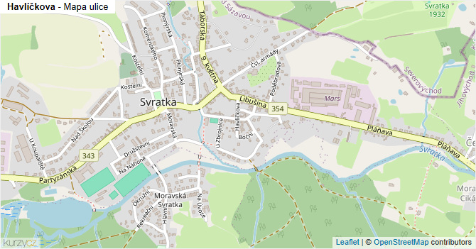 Havlíčkova - mapa ulice