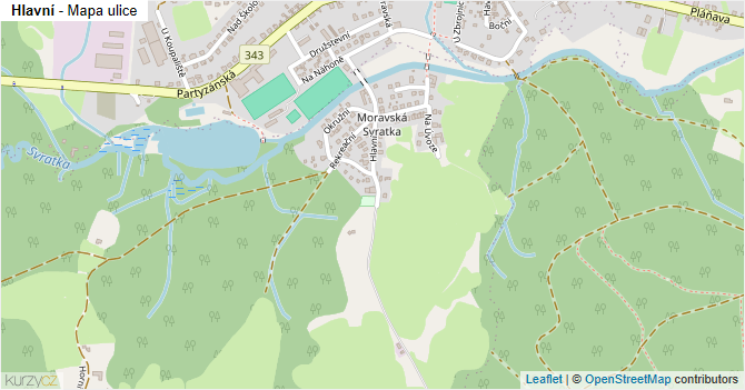 Hlavní - mapa ulice