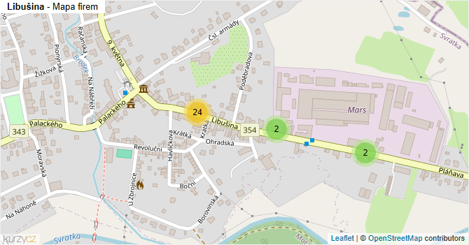 Libušina - mapa firem