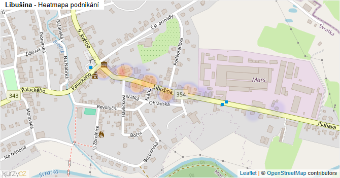 Libušina - mapa podnikání