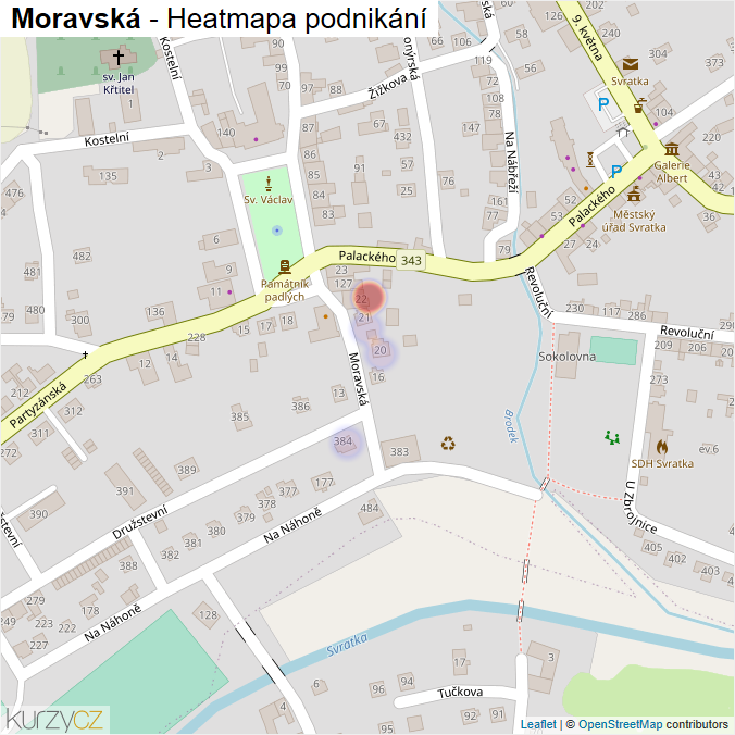 Mapa Moravská - Firmy v ulici.