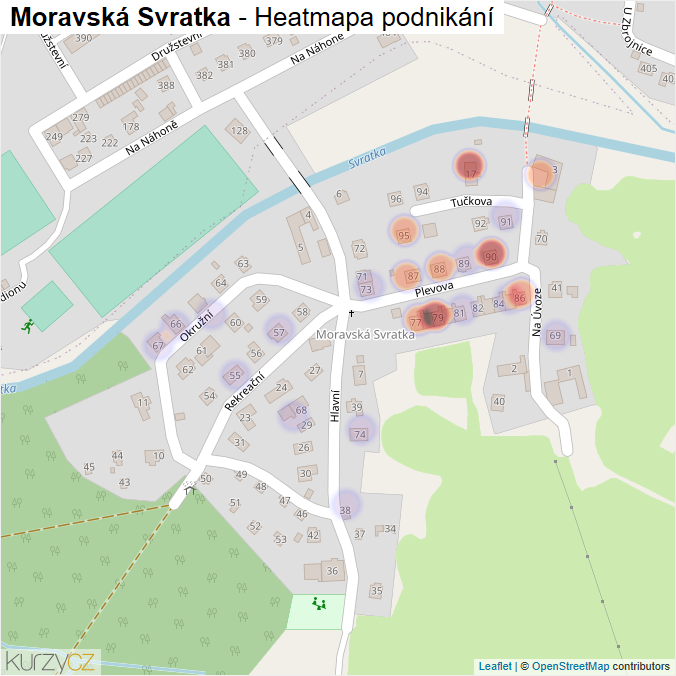 Mapa Moravská Svratka - Firmy v části obce.