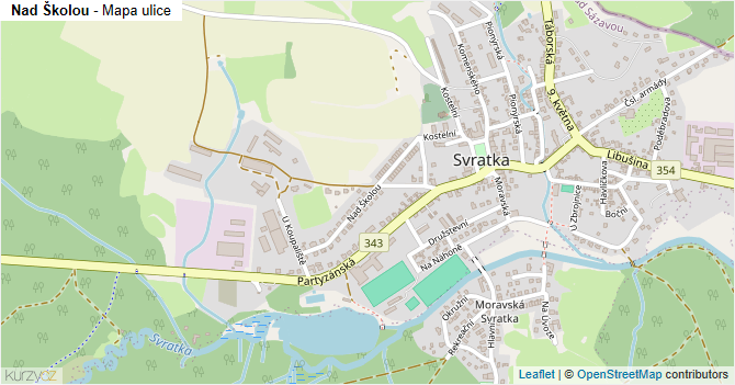 Nad Školou - mapa ulice