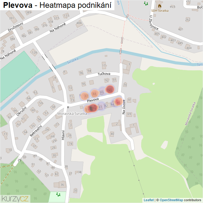 Mapa Plevova - Firmy v ulici.