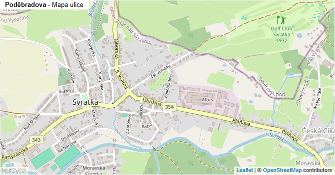 Poděbradova - mapa ulice