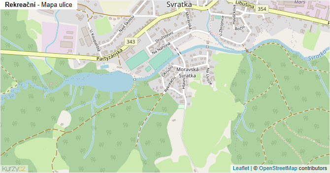 Rekreační - mapa ulice