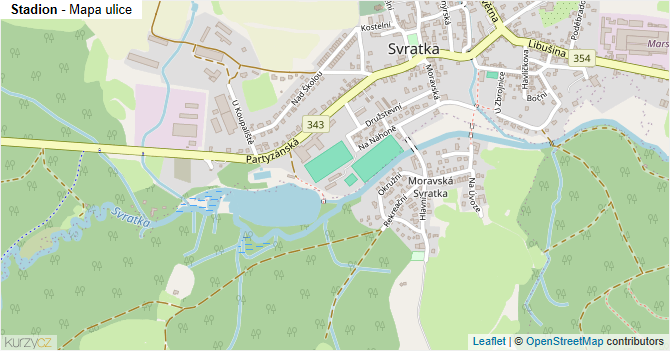 Stadion - mapa ulice