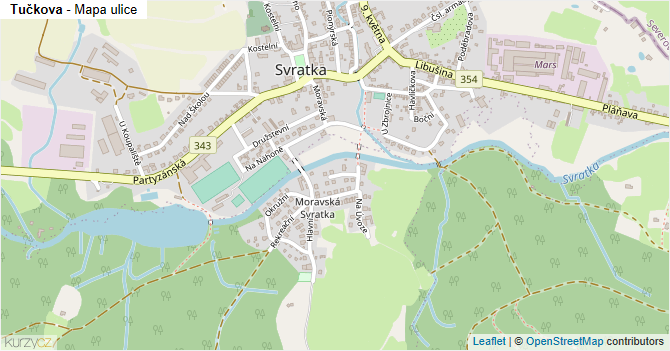 Tučkova - mapa ulice