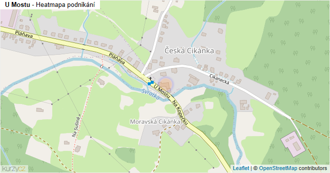 U Mostu - mapa podnikání