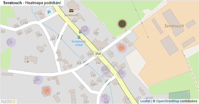 Svratouch - mapa podnikání